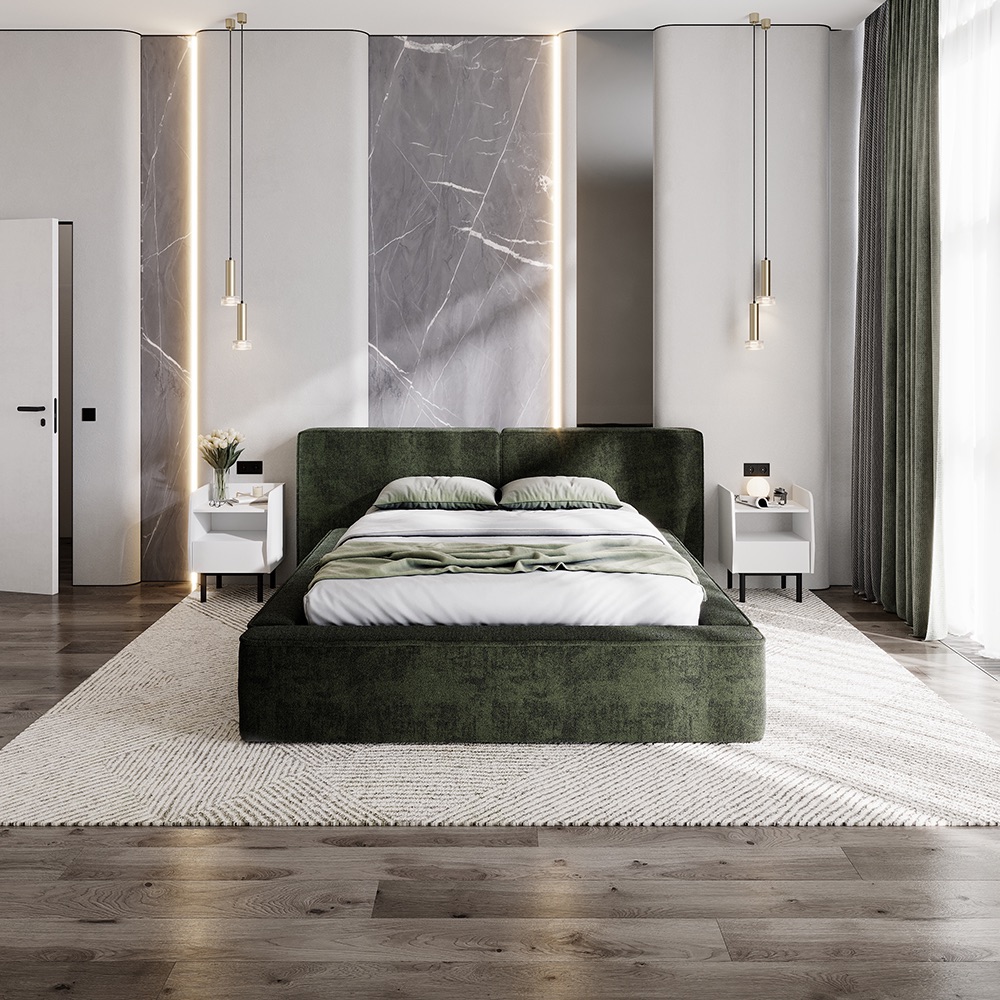 Кровать 1,4 м "Релакс" КР-14 Зеленый изумруд