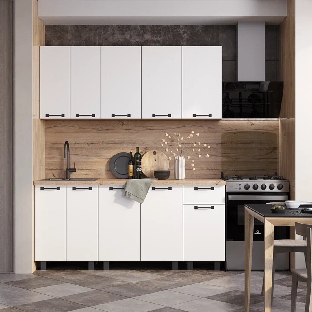 1,80 "Тина" Кухня крафт/белый