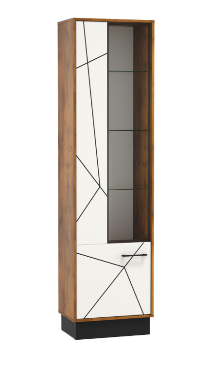 54.01 Шкаф-пенал "Гамма" (левый) Таксония/Белый