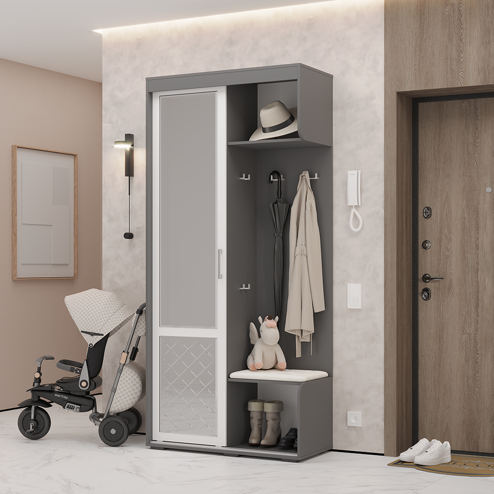 "ВАРДА" Прихожая (графит/белый)  