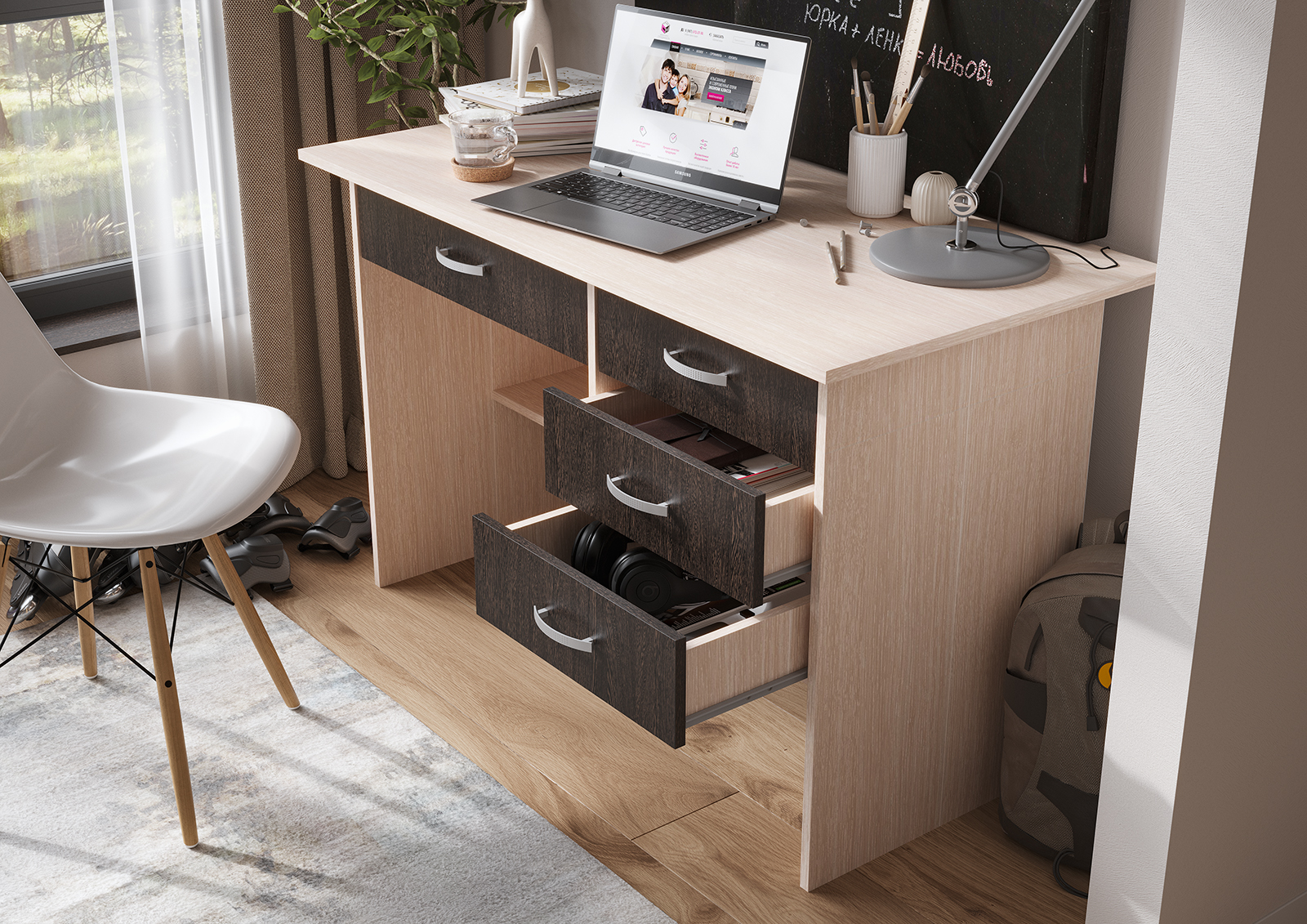 СТОЛ ПИСЬМЕННЫЙ СИТИ (1,2х0,75х0,59) ВЕНГЕ/БЕЛФОРТ