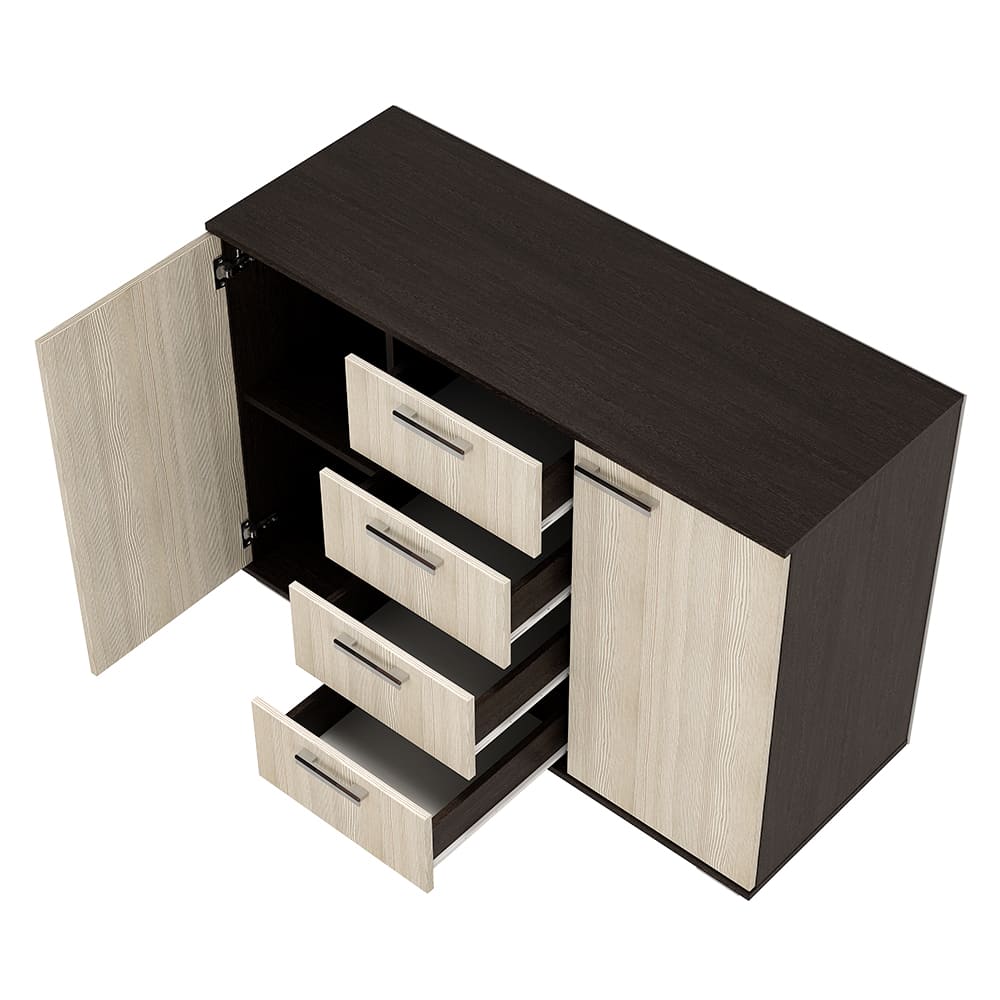 КОМОД №2 (1,2х0,83х0,46) фасад БЕЛФОРТ/корпус ВЕНГЕ