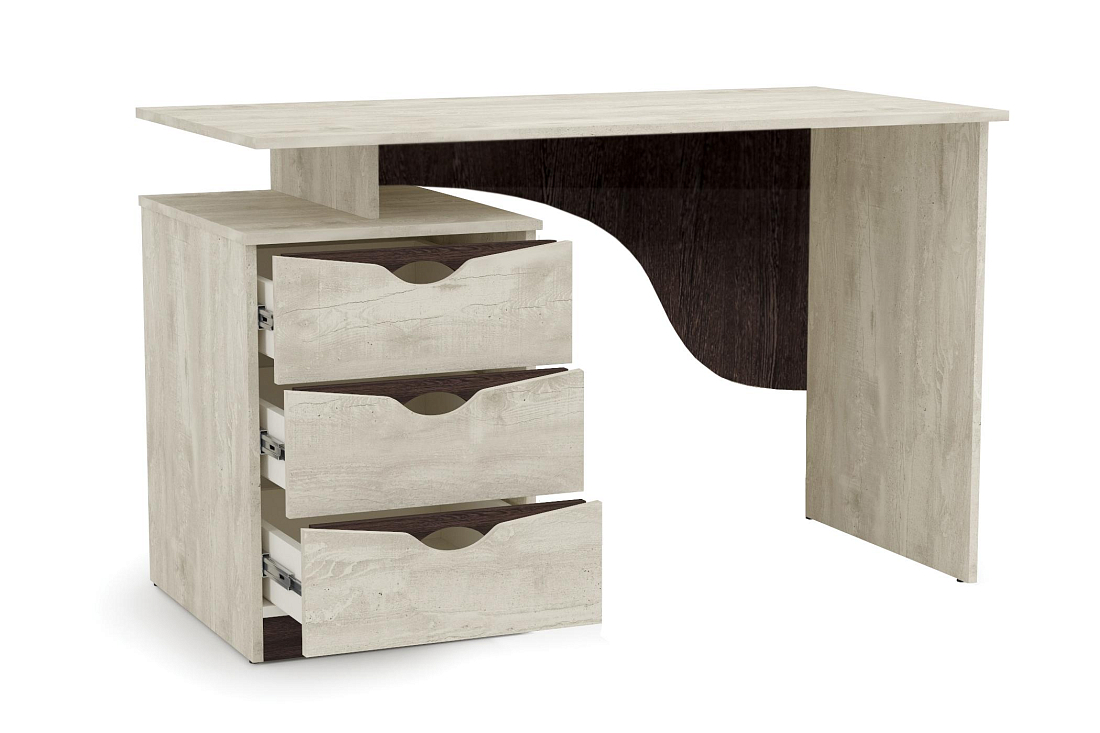 33,23 "Лючия" Стол письменный (бетон пайн белый/венге/белый)