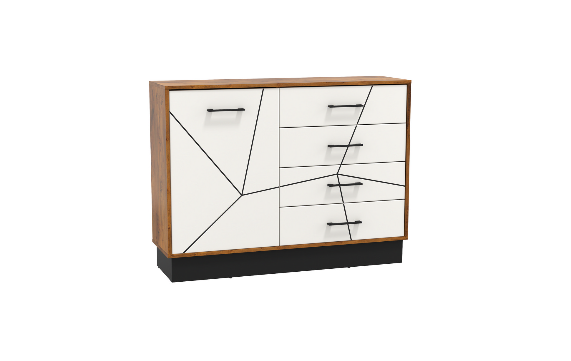 54.08 Комод "Гамма" (ш.1200) Таксония/Белый (Таксония/Белый)