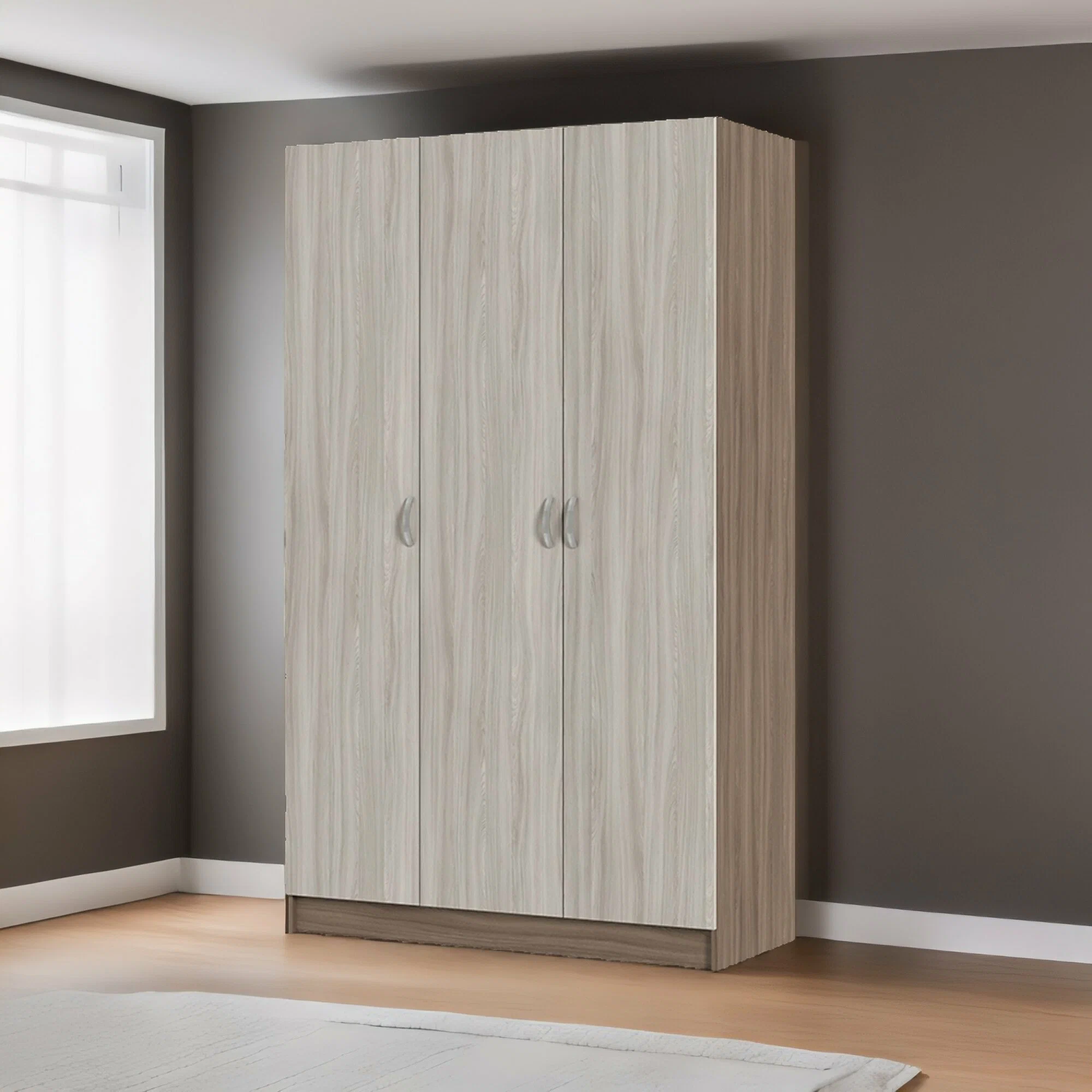 Спальня БАСЯ ШК 557 шкаф 3-х створчатый (1,2х2,02х0,506) фасад ШИМО СВЕТЛ/корпус ШИМО ТЕМН