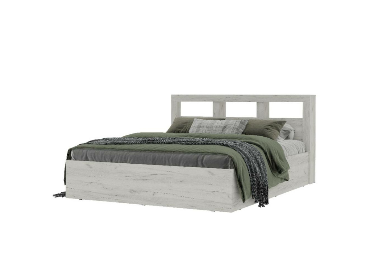 ГРАНД Кровать 1,6  (1.672х0,950х2,210) Дуб крафт Белый