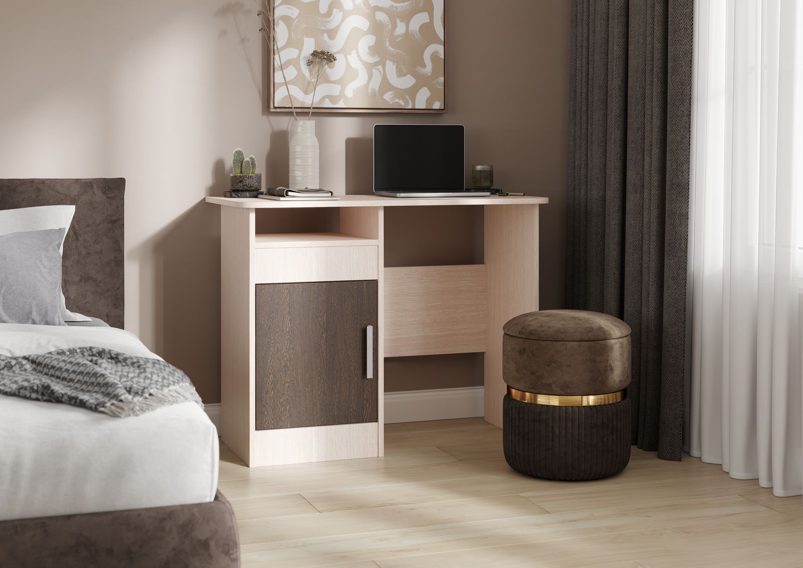 СТОЛ №4 (0,97х0,75х0,5) ВЕНГЕ/БЕЛФОРТ