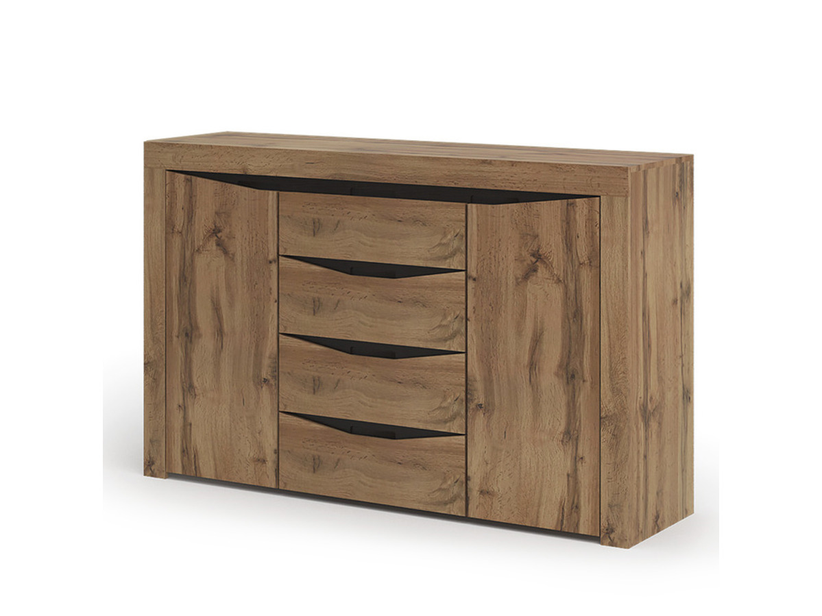 Спальня ПАОЛА КМ 702 (1600х1006х436 мм) МДФ ВЕНГЕ/ДУБ КРАФТ ЗОЛОТО