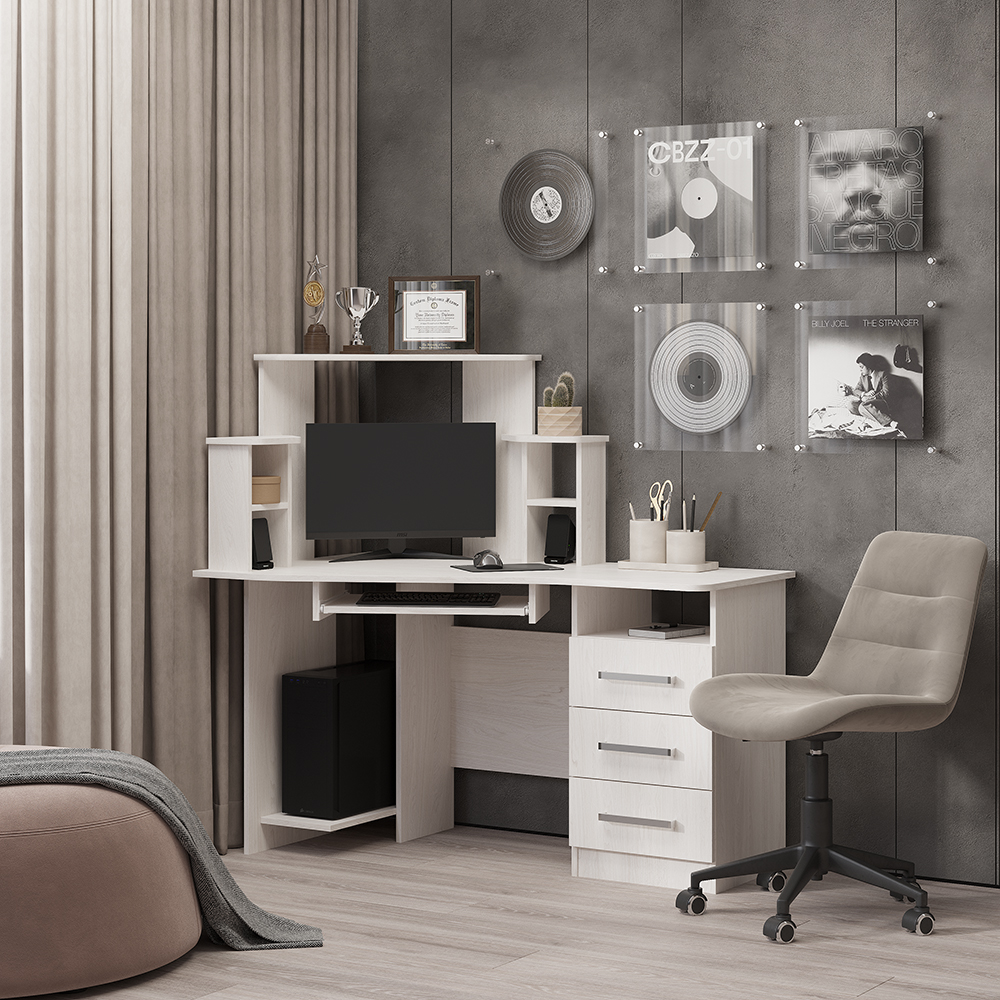 "Каспер" Стол компьютерный (ясень белый) 