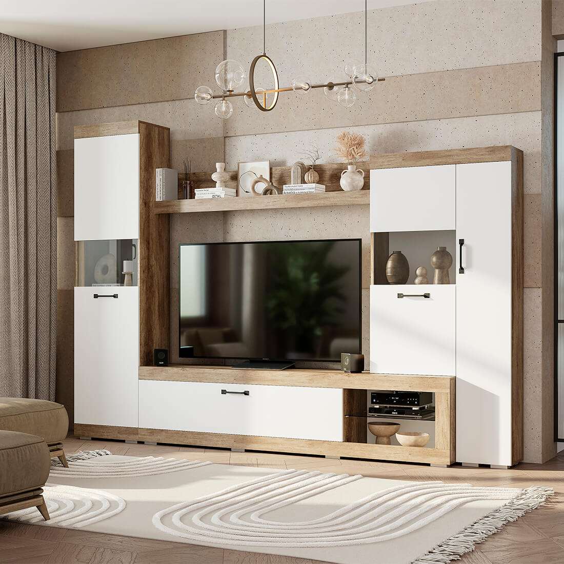 "Тесла" Гостиная Дуб каньон/Белый
