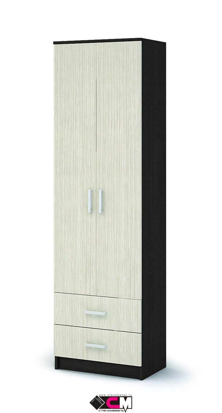 Прихожая МАШЕНЬКА ШК 201 шкаф полки с ящиками (0,6х2,02х0,376) фасад БЕЛФОРТ/корпус ВЕНГЕ