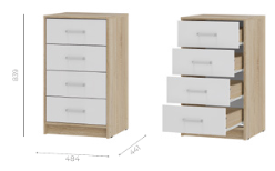 "Мия" Комод Крафт/белый СНЯТО