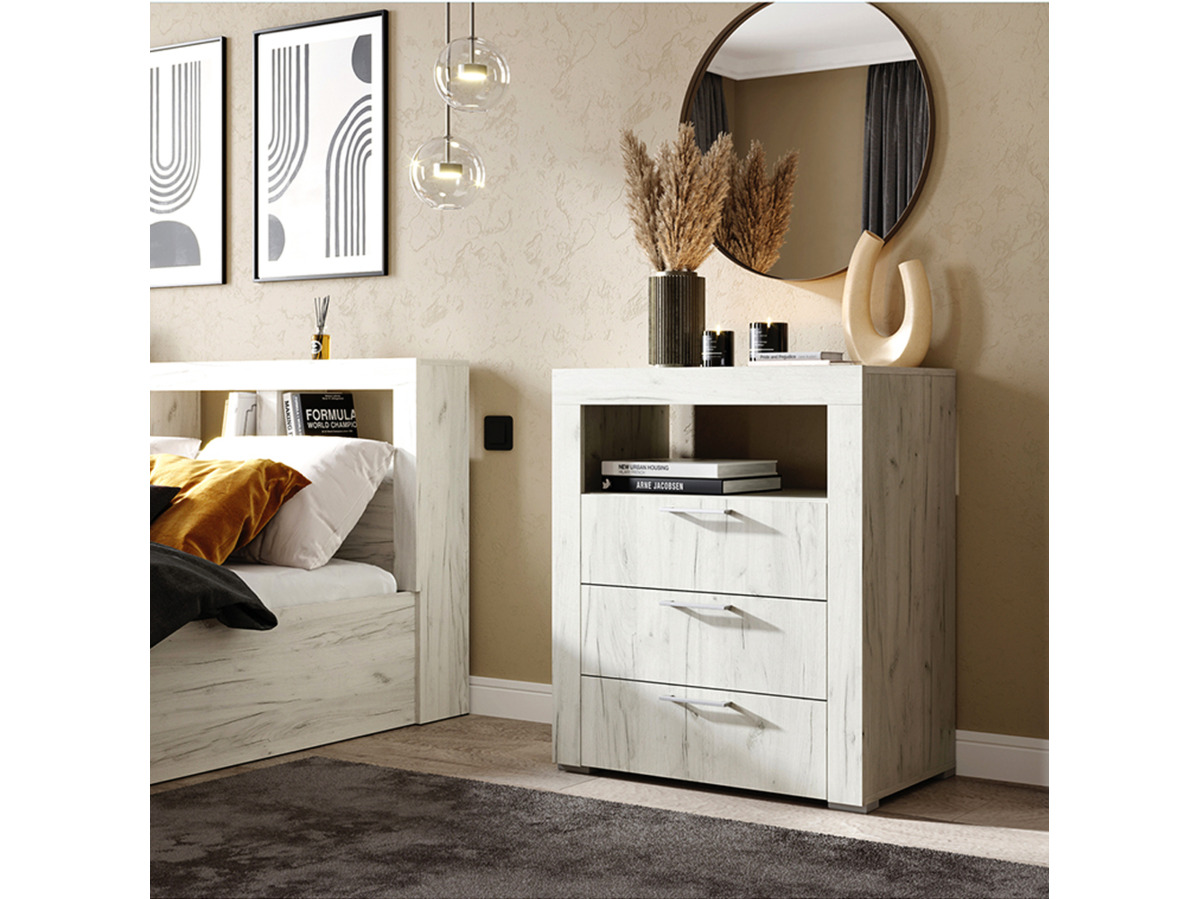 ГРАНД Комод К2 (800х917х449) Фасад ДУБ КРАФТ БЕЛЫЙ/Корпус ДУБ КРАФТ БЕЛЫЙ СНЯТО 08.09.25