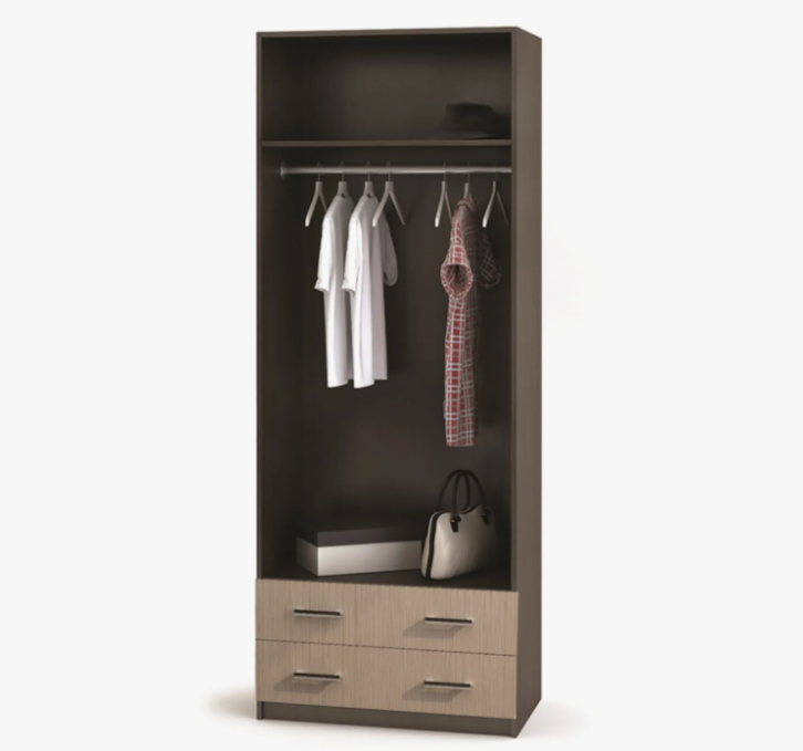 Шкаф 2х ств ДУЭТ  (0,8х2,2х0,5) БЕЛФОРТ/ВЕНГЕ