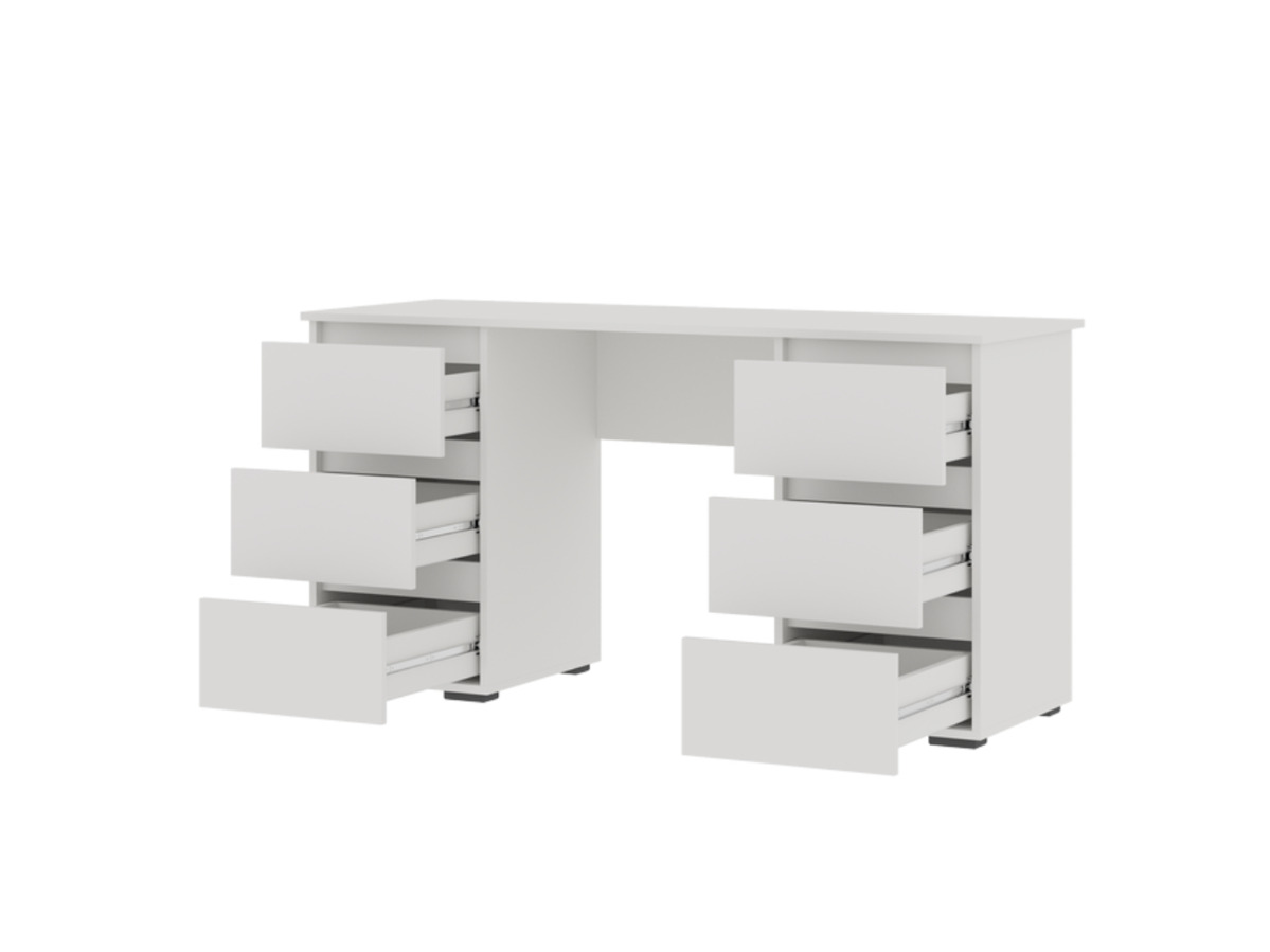 ХЕЛЕН ПС 02 Письменный стол (1,420х0,730х0,500)ФАСАД БЕЛЫЙ/КОРПУС БЕЛЫЙ