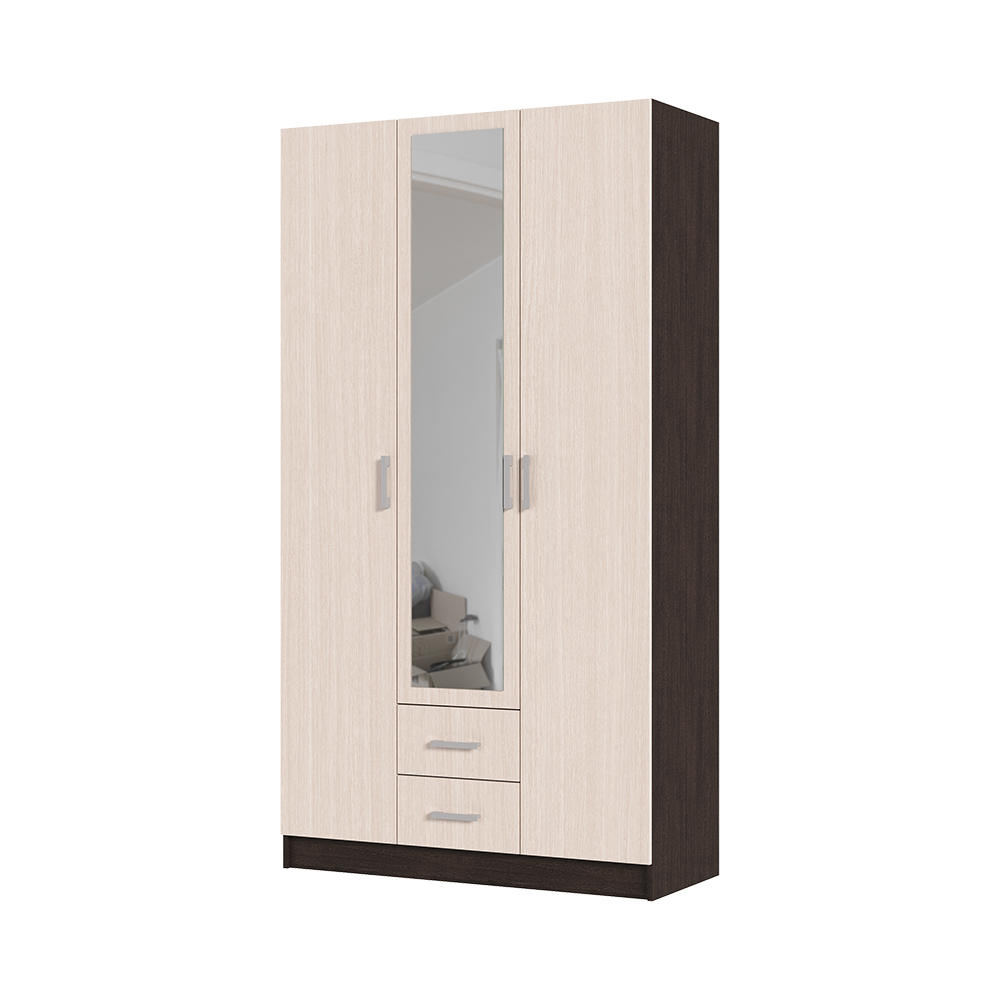 Спальня Шкаф 3х створчатый ГАРМОНИЯ ШК 601 М (1,2х2,2х0,5) фасад БЕЛФОРТ/корпус ВЕНГЕ