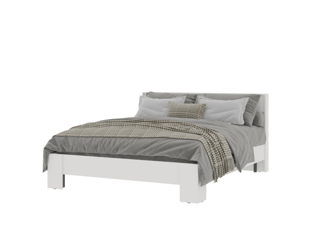 ХЕЛЕН КР 03 Кровать 1.6х2.0 (1,670х0,928х2,114)ФАСАД БЕЛЫЙ/КОРПУС БЕЛЫЙ