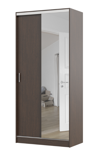 Шкаф купе АЛЬЯНС 1,0 м (1,0х2,2х0,61) ВЕНГЕ/ВЕНГЕ 