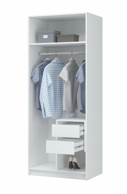 ЛИОН ШК-01 Шкаф 2-х створчатый Фасад БЕЛЫЙ/Корпус БЕЛЫЙ
