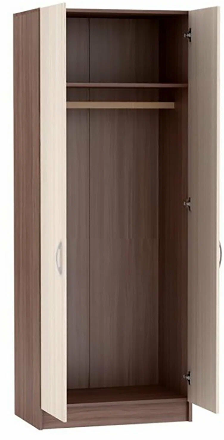 Спальня БАСЯ ШК 554 шкаф скалка (0,8х2,02х0,506) фасад ШИМО СВЕТЛ/корпус ШИМО ТЕМН