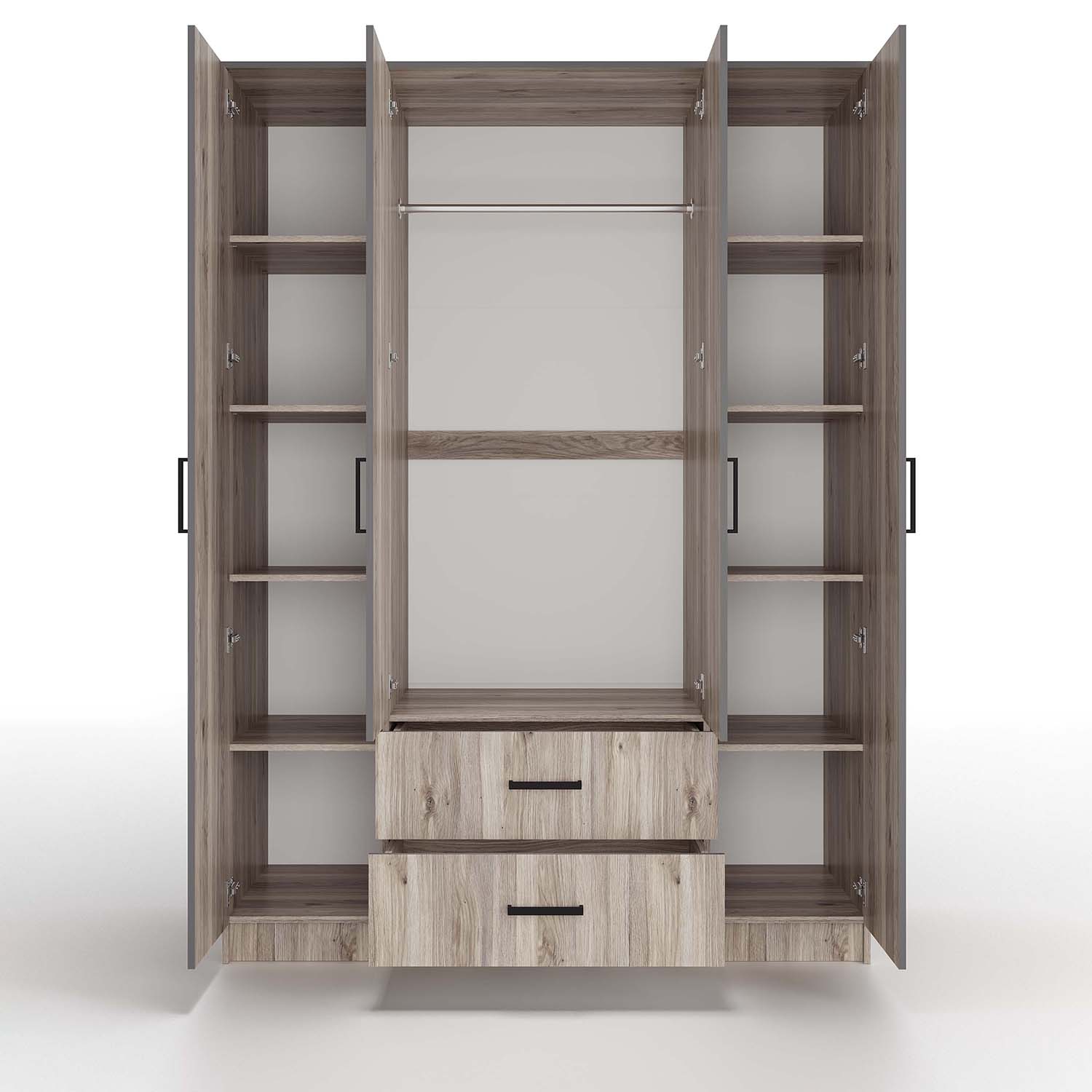 "Титан" шкаф 4-х створчатый Дуб смоки