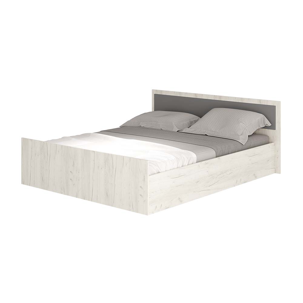 "Фиеста" кровать 1,6м LIGHT дуб крафт белый