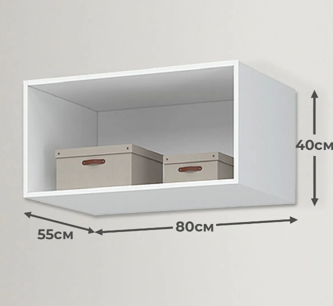 ЛИОН АН-01 Антресоль 800 Фасад БЕЛЫЙ/Корпус БЕЛЫЙ