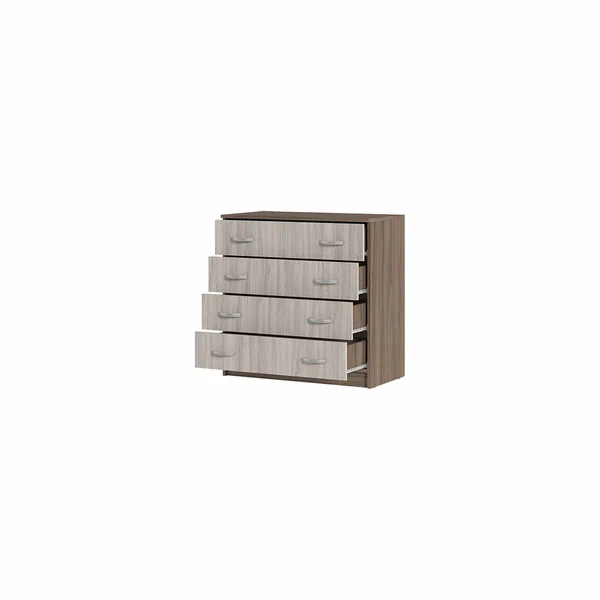 Спальня БАСЯ КМ 554-М комод 4 ящика (0,8х0,79х0,41) фасад ШИМО СВЕТЛ/корпус ШИМО ТЕМН