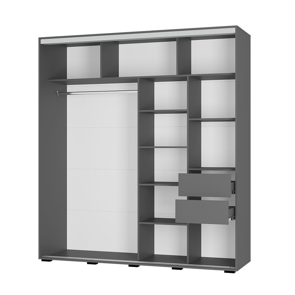 Шкаф-купе "Крафт-9"  ГРАФИТ