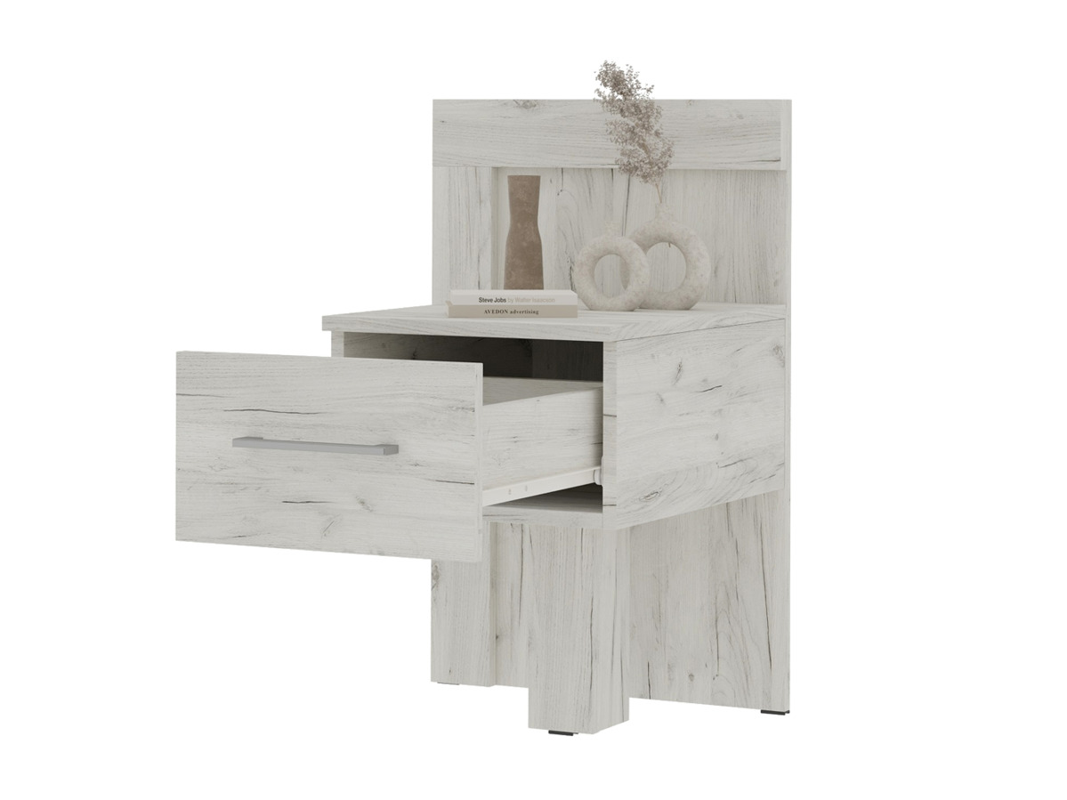 ГРАНД Тумба прикроватная (0,450 х0,694х0,470)Дуб крафт Белый СНЯТО