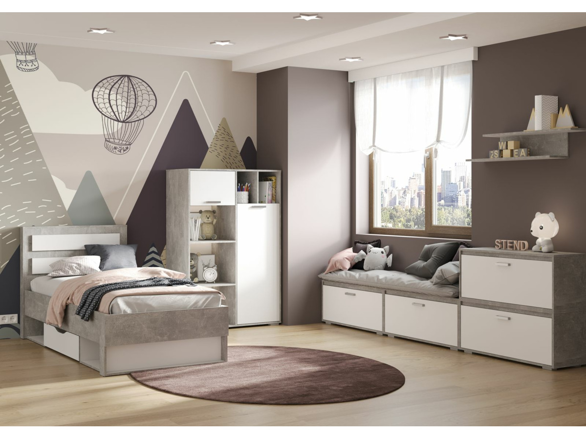 ДЕНВЕР ШК 03 Шкаф (1000 х1513х504) Фасад БЕЛЫЙ/Корпус АТЕЛЬЕ СВЕТЛЫЙ СНЯТО