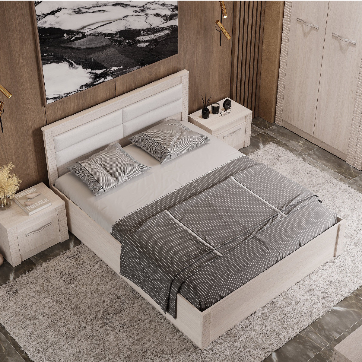 "Монако" Кровать КР-16 1,60х2,00 Ясень