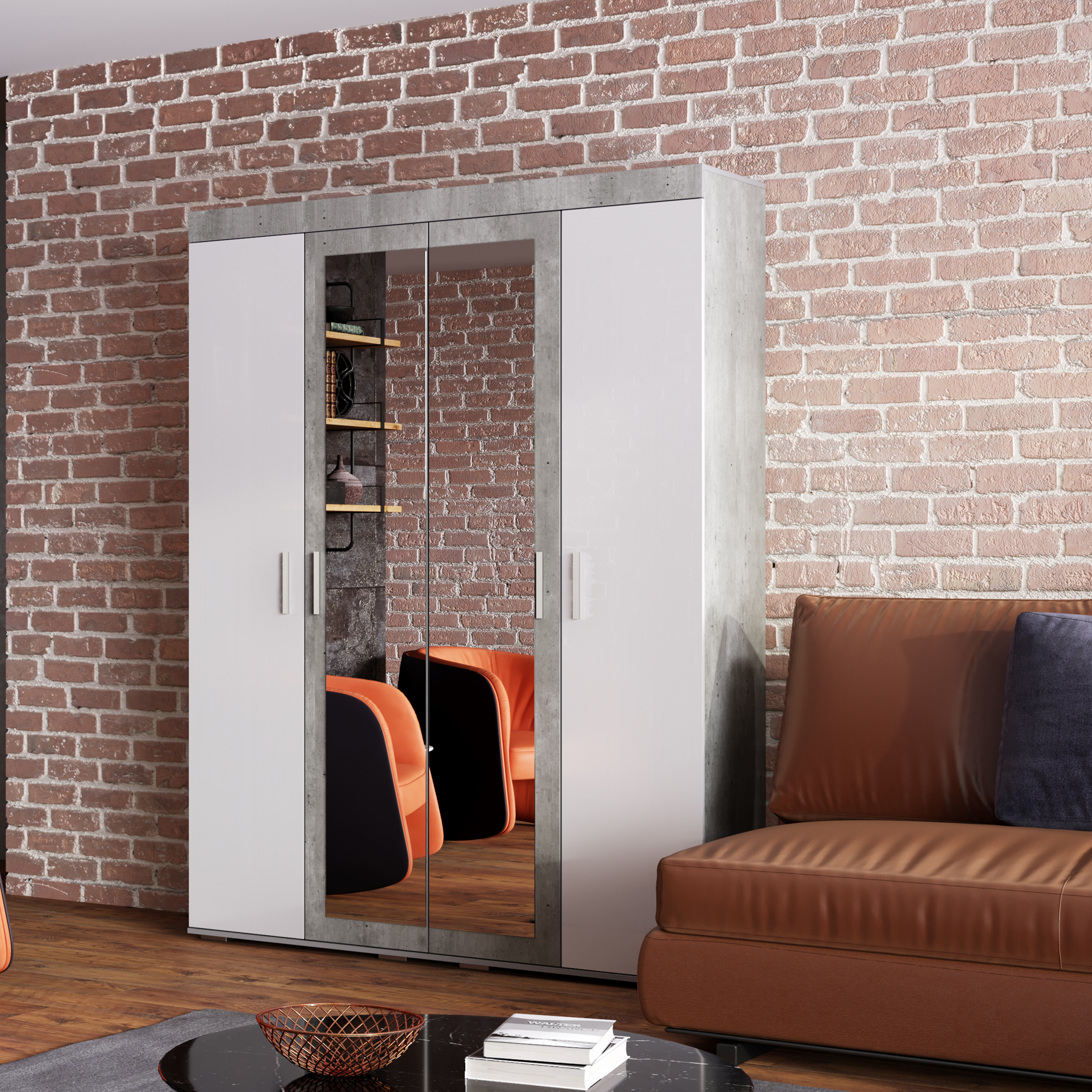 "Инстайл" Шкаф 4-х (ШК-31) БЕТОН