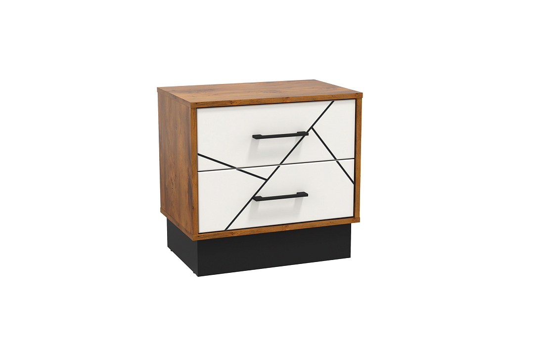 54.19 Тумба прикроватная "Гамма" (таксония / черный / белый)
