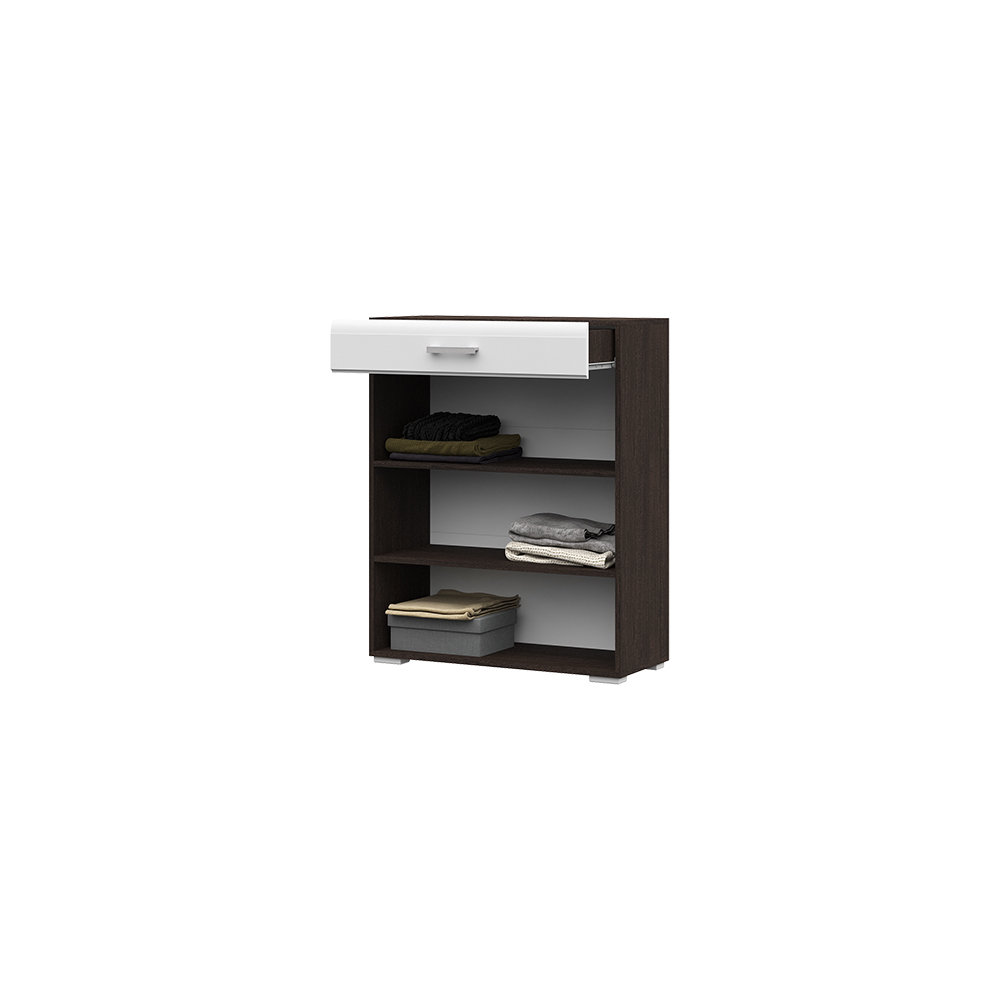 Прихожая ВЕГАС комод  (0,8х0,985х0,446) Фасад МДФ БЕЛЫЙ ГЛЯНЕЦ/ Корпус ВЕНГЕ СНЯТО