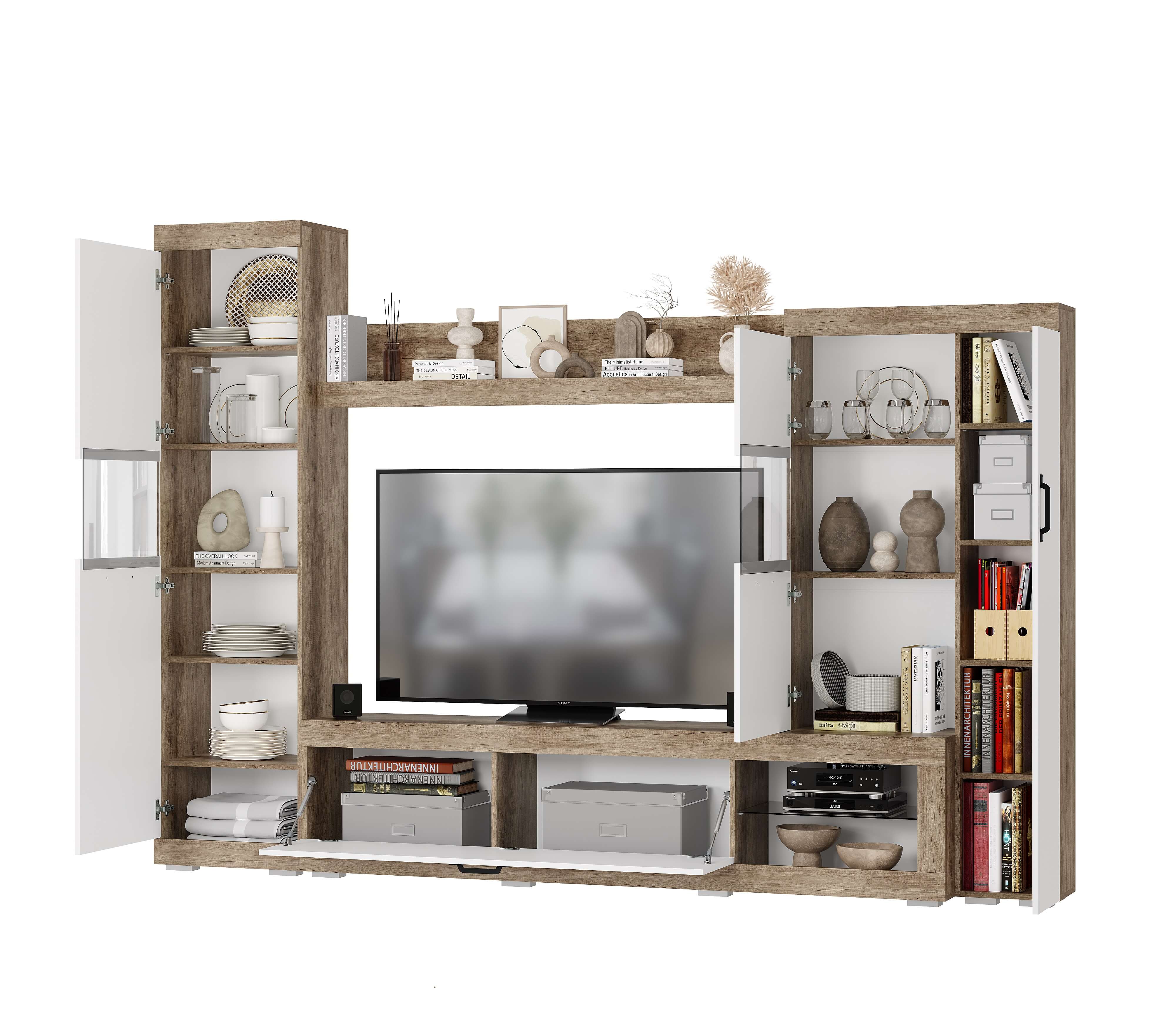 "Тесла" Гостиная Дуб каньон/Белый