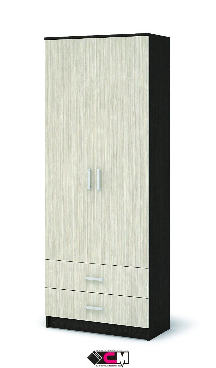 Прихожая МАШЕНЬКА ШК 202 шкаф полки с ящиками (0,8х2,02х0,376) фасад БЕЛФОРТ/корпус ВЕНГЕ