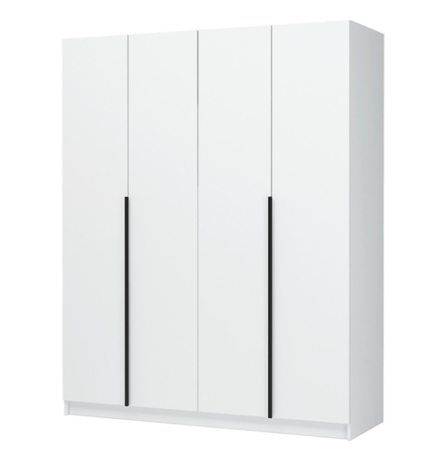 ЛИОН ШК-03 Шкаф 4-х створчатый Фасад БЕЛЫЙ/Корпус БЕЛЫЙ
