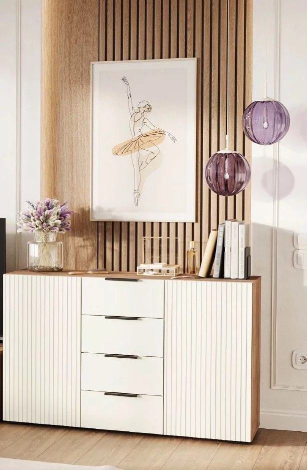 СОНАТА КМ 01 Комод 1200 (1200х760х400)Фасад МДФ МОНО КЕРАМИКА/Корпус ДУБ КРАФТ ТАБАЧНЫЙ