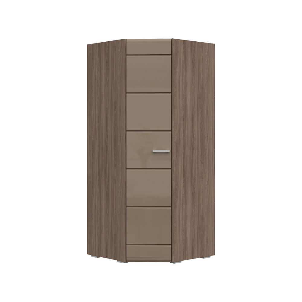 Спальня СИМБА шкаф угловой (0,85х2,0х0,85) фасад МДФ КОФЕ С МОЛОКОМ/СНЯТО