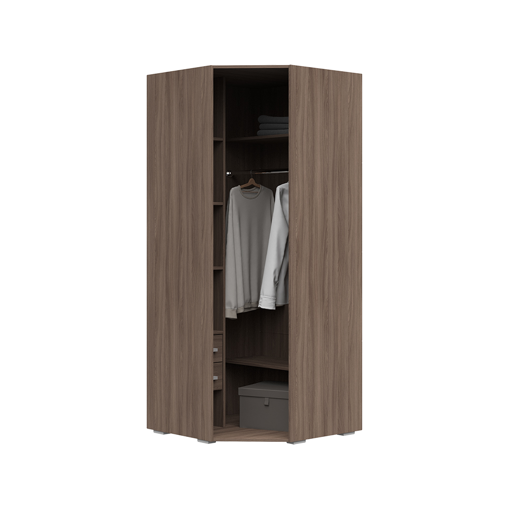 Спальня СИМБА шкаф угловой (0,85х2,0х0,85) фасад МДФ КОФЕ С МОЛОКОМ/СНЯТО