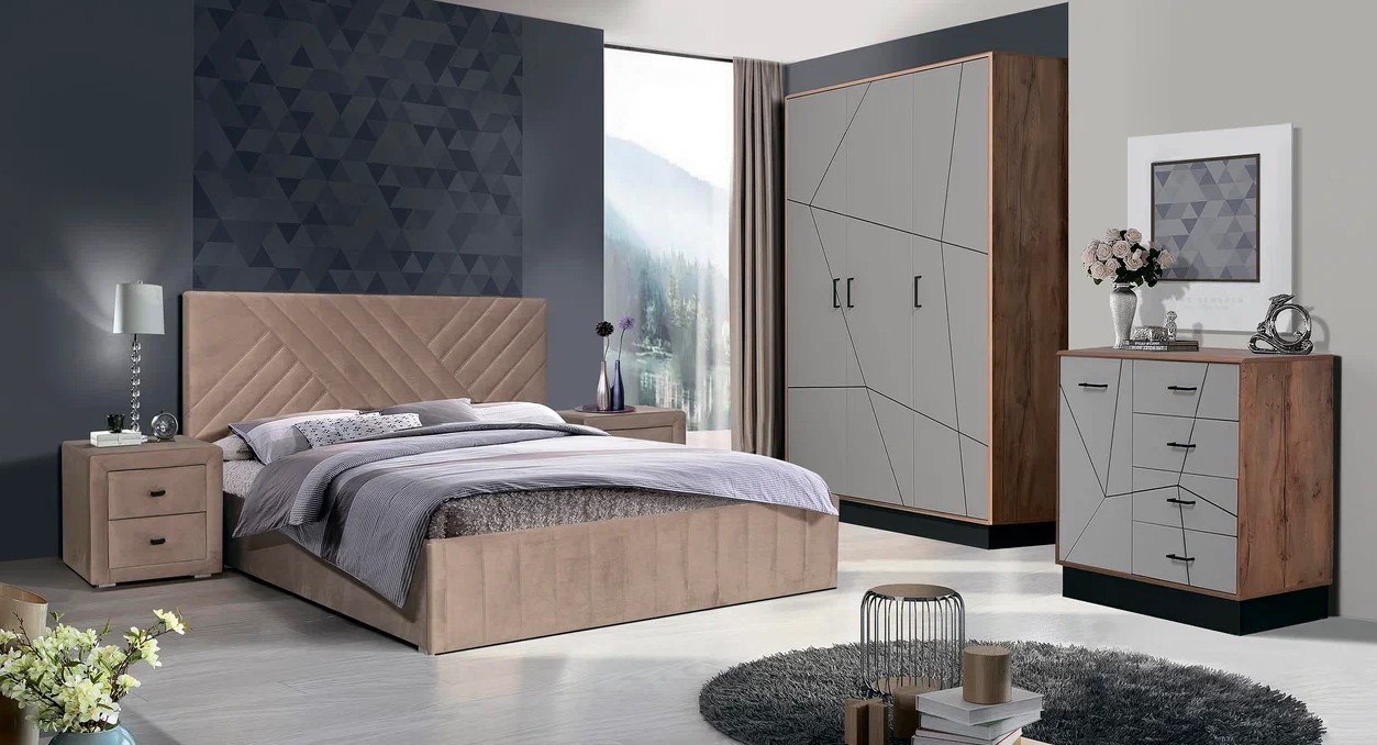 54.01 Шкаф-пенал "Гамма" (левый)  (Таксония / Грей)