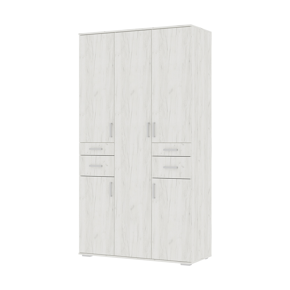 Шкаф НЕЛЬСОН ШК 02  (1.200х2,200х0,500)Фасад ДУБ КРАФТ БЕЛЫЙ/Корпус ДУБ КРАФТ БЕЛЫЙ