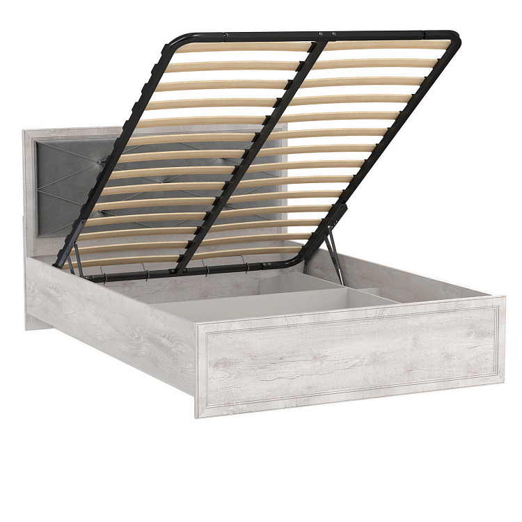 32.25 - 01 "Сохо" Кровать универсальная (ортопед 5Н или подъемник) (бетон пайн белый / ткань: велюр