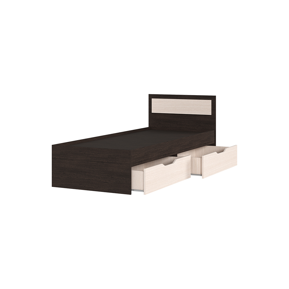 Спальня Кровать ГАРМОНИЯ КР 607 с ящиками (0.8х0,78х2,032) фасад БЕЛФОРТ/корпус ВЕНГЕ