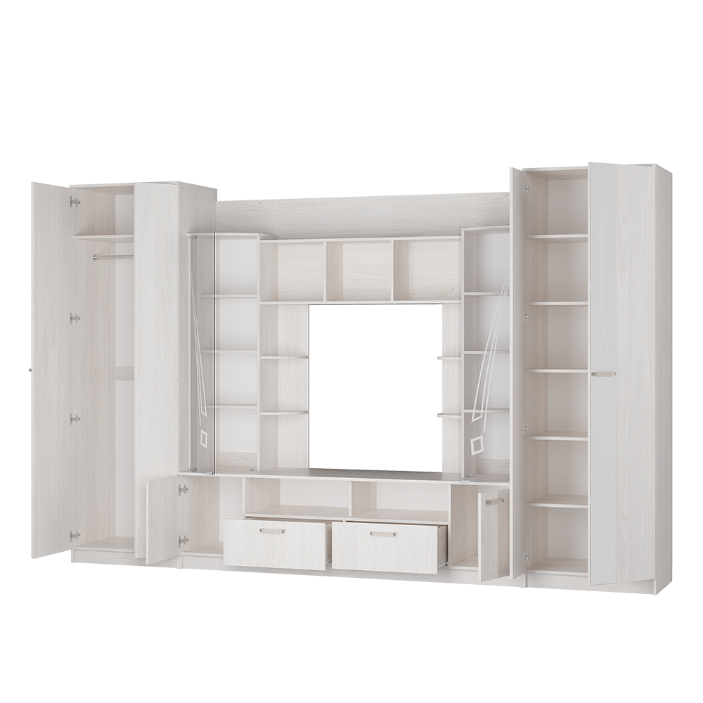 "Венеция" ЛДСП Гостиная 3,4 Ясень белый