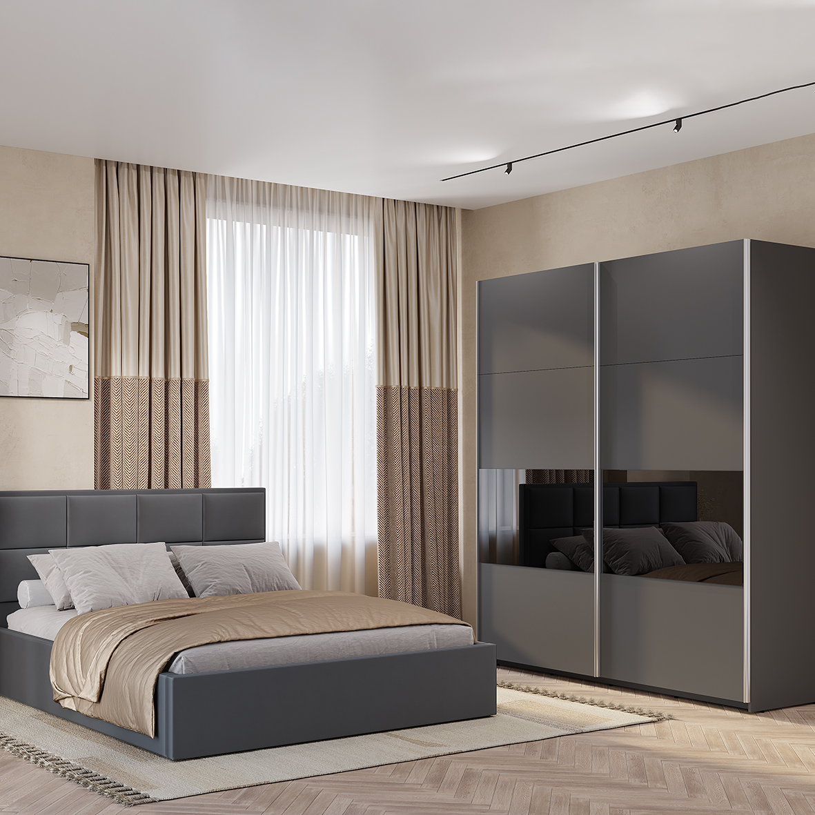 "Харви" Шкаф-купе ШКК-10 Графит