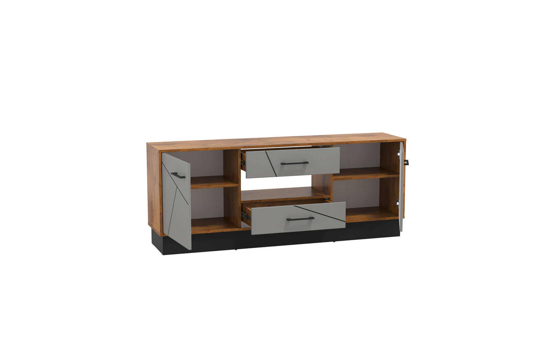 54.04 Тумба под ТВ "Гамма" (ш.1600) (Таксония / Грей)