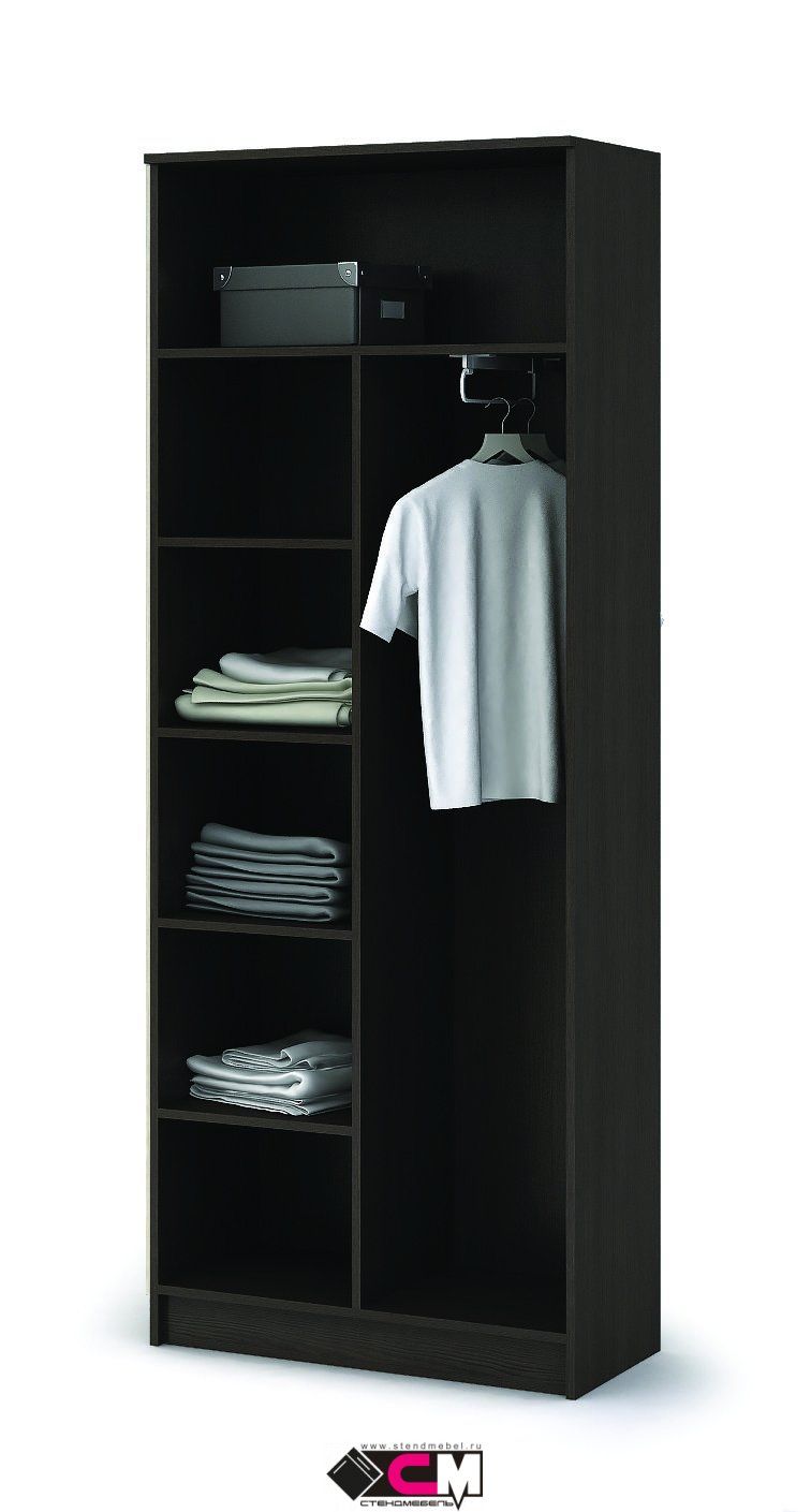 Прихожая МАШЕНЬКА ШК 204 шкаф с перегородкой (0,8х2,02х0,376) фасад БЕЛФОРТ/корпус ВЕНГЕ