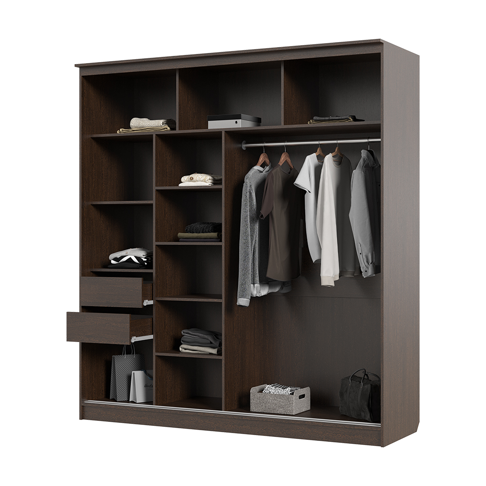 Шкаф купе ОЛИМП 1  (2,0х2,2х0,65) зеркало,лакобель ВЕНГЕ/ВЕНГЕ  СНЯТО